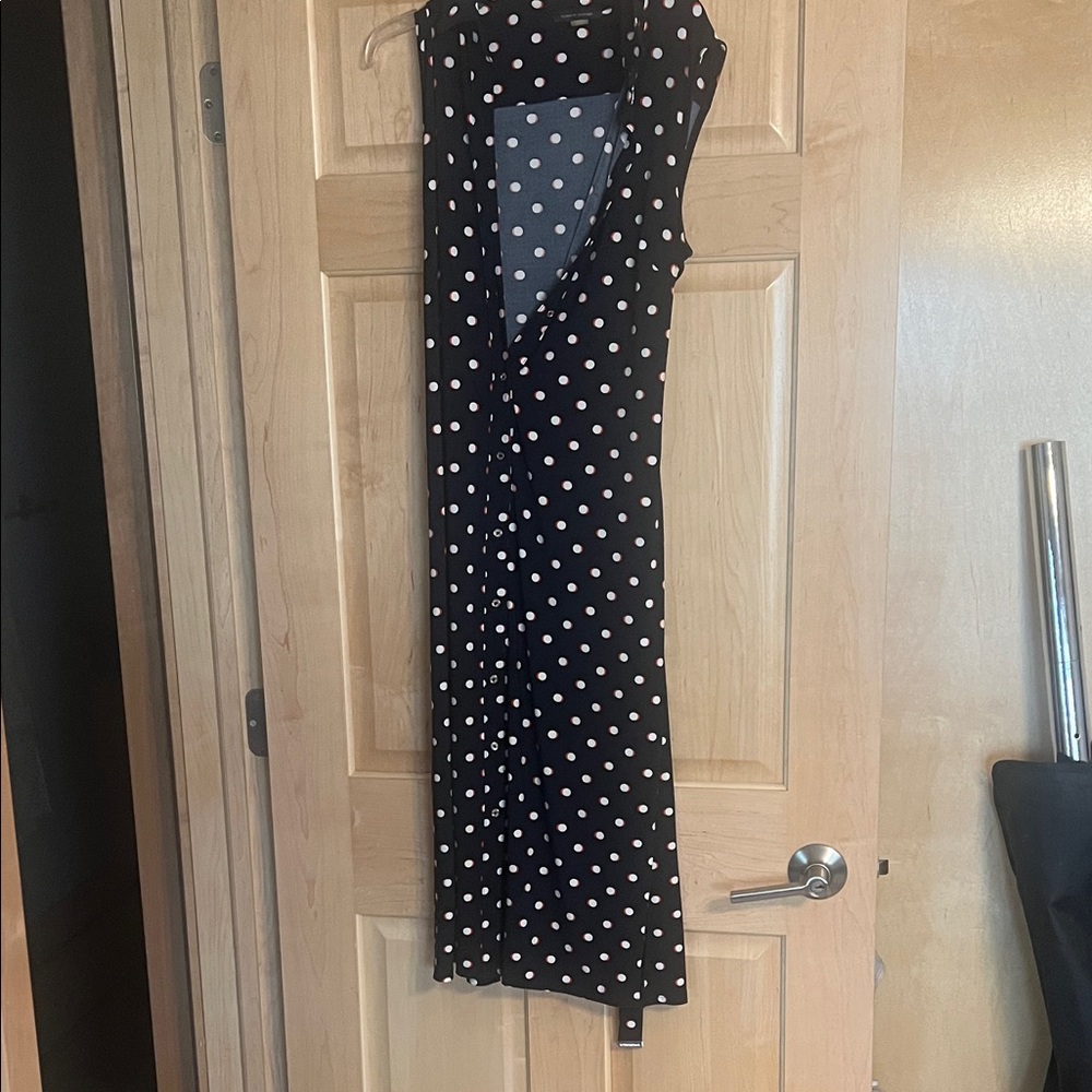 Tommy Hilfiger Black and White Polka Dot Midi Dress